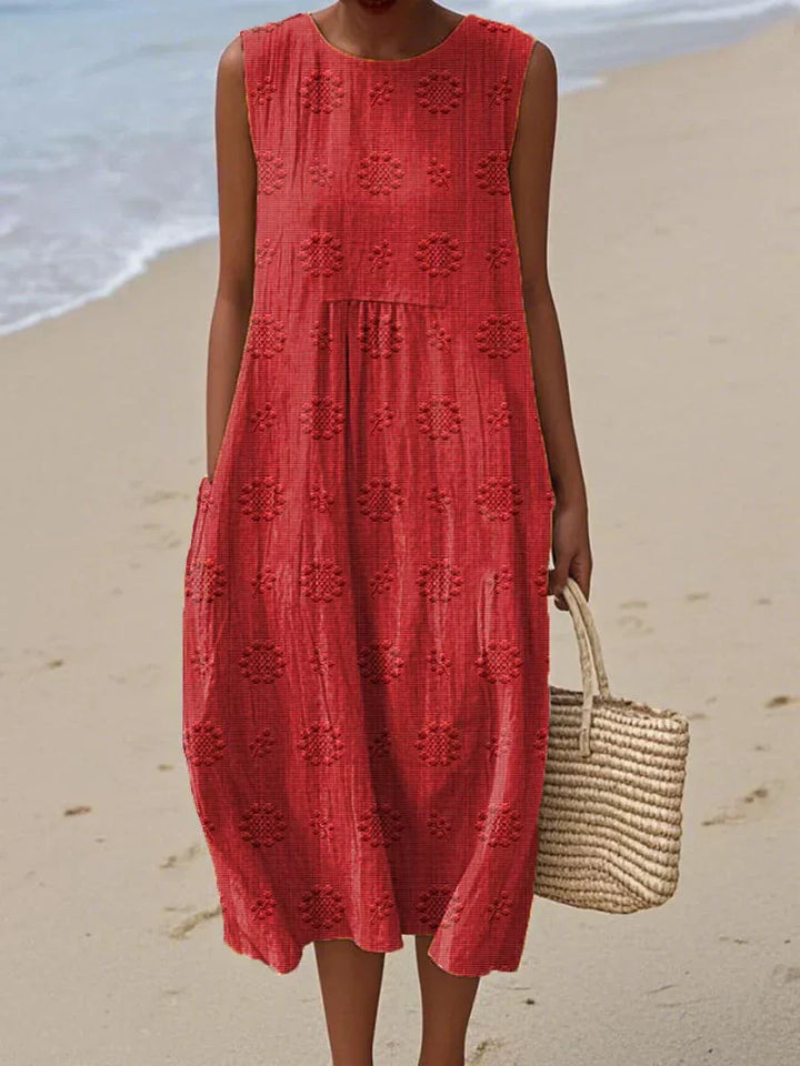 Beatrice Printed Maxi Dress — close-up view