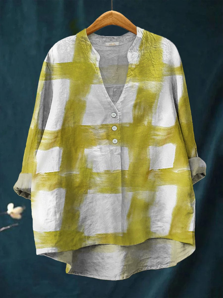 Angelique Art Print Blouse — front view