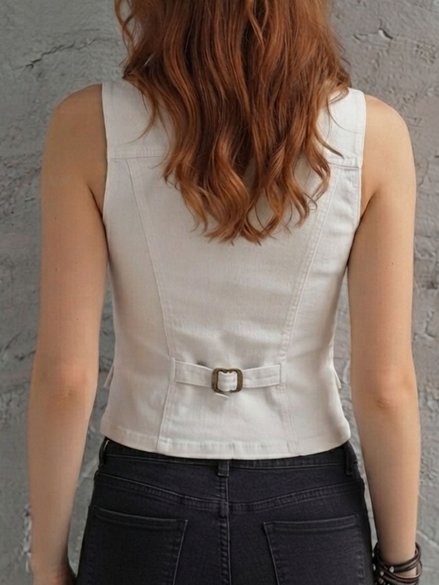 Notched lapel corset vest back view