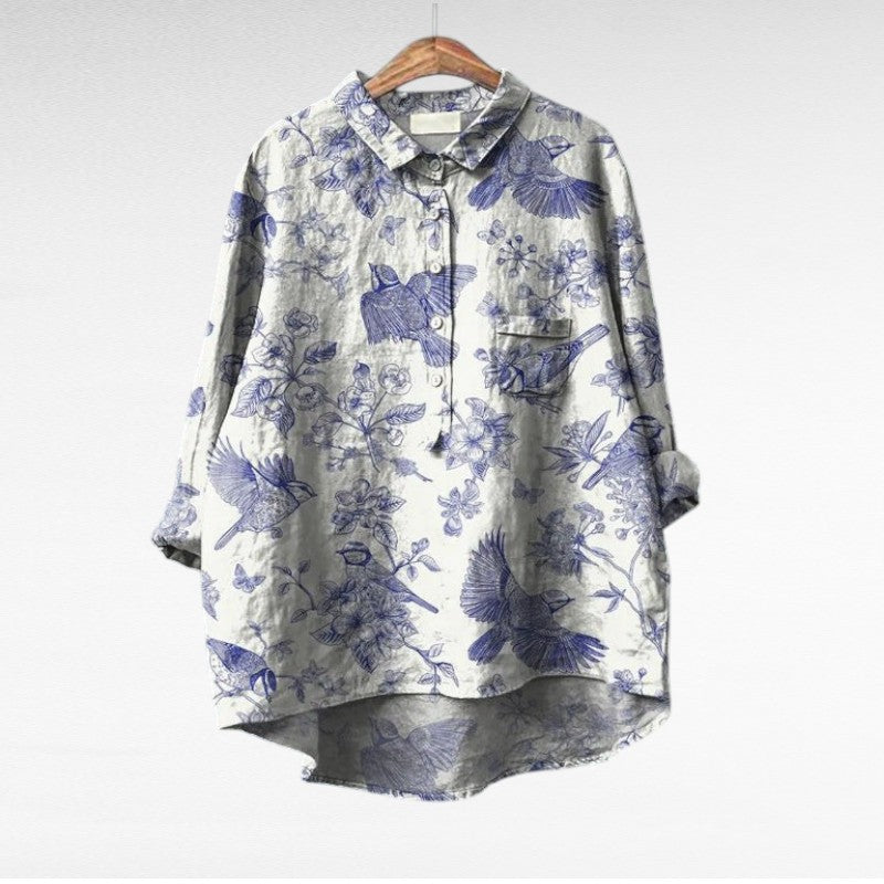 Claire Colourful Summer Blouse — back view