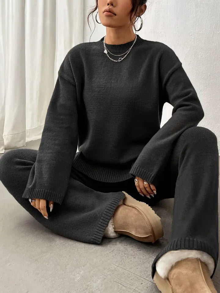 Lily Warm Ribbed Casual Pantsuit — detail view