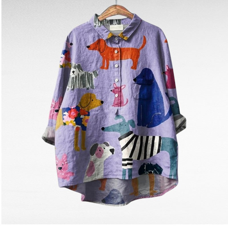 Constance Colourful Summer Blouse — front view