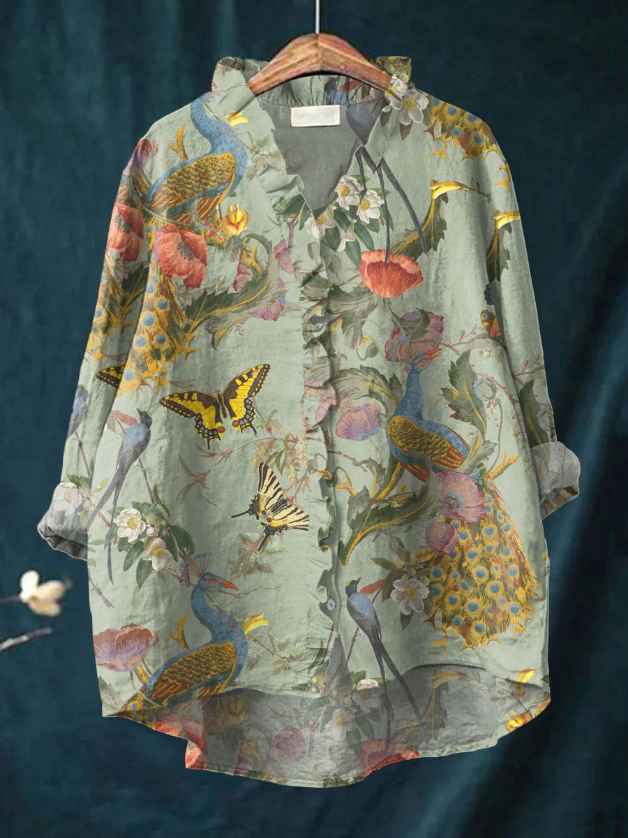 Scarlett Art Print Blouse — front view