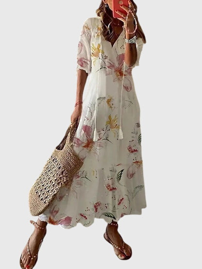 Amalia Boho Vintage Dress — styled view