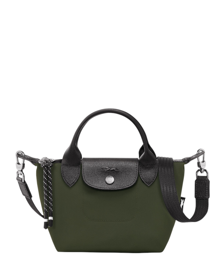 Longchamp Le Pliage Energy XS Crossbody Handbag Khaki Olive Green front view