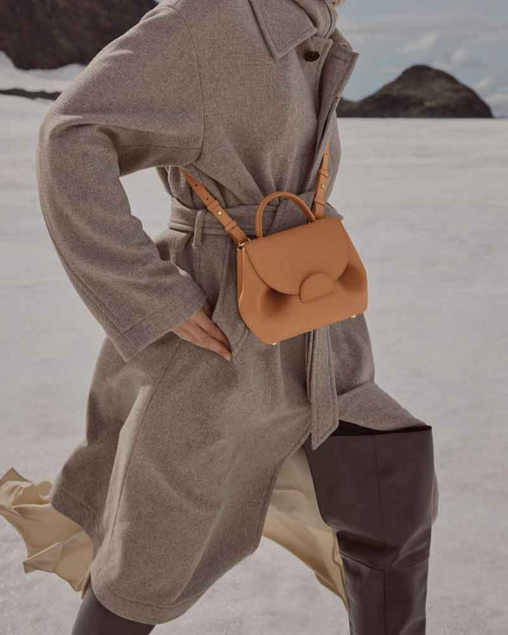 Textured Leather Top Handle Crossbody Satchel Bag