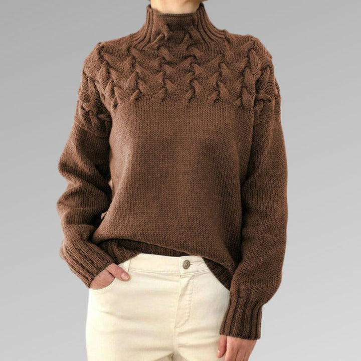 Madison Elegant High Neck Sweater — alternate view