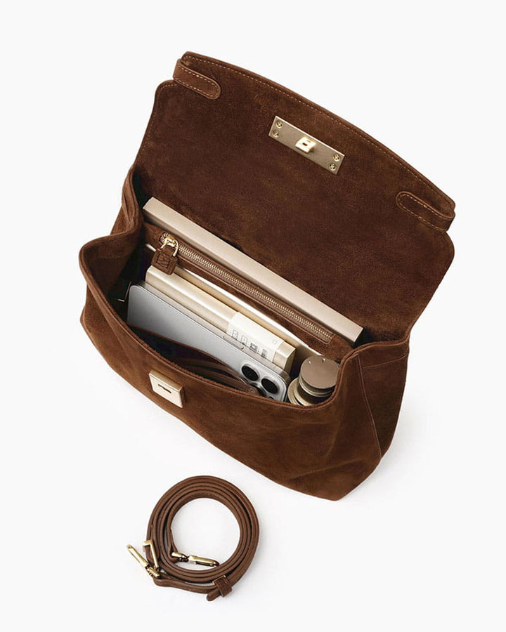Chic City Daytime Suede Top Handle Satchel