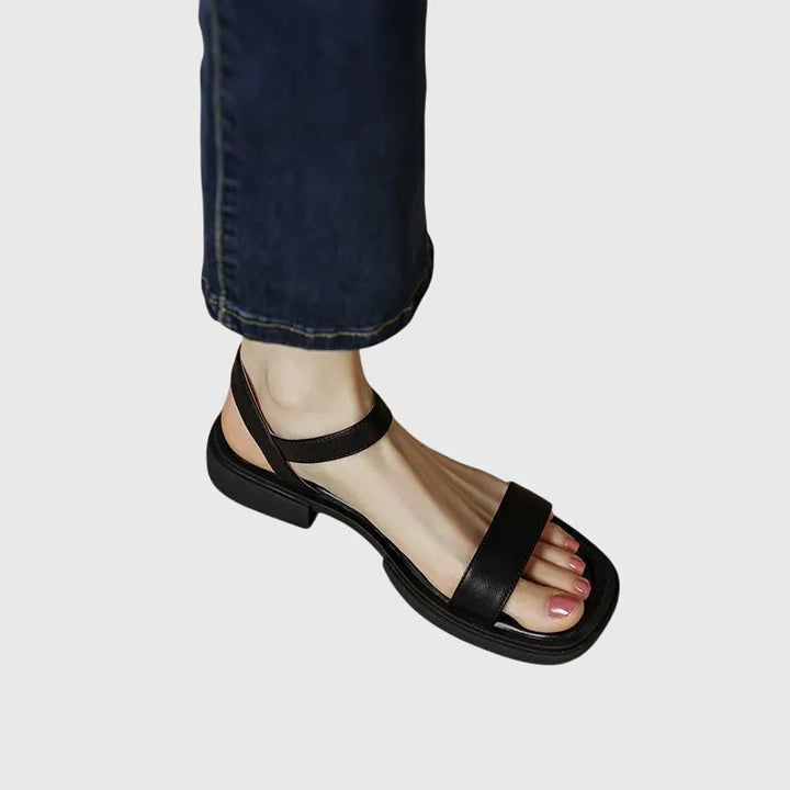 Celestia Orthopedic Leather Sandals — close-up detail