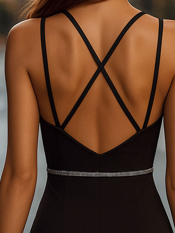 Strappy embellished bodycon detail view