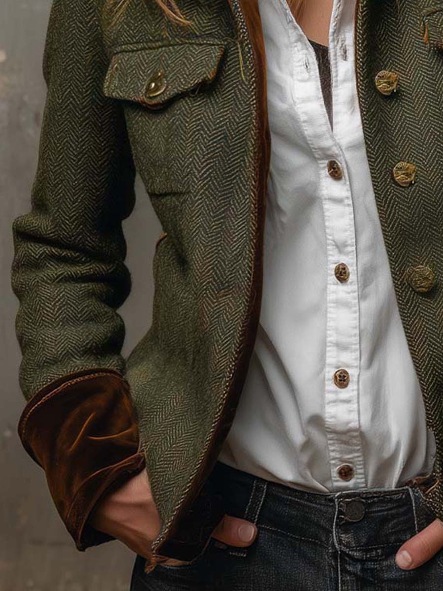 Vintage tweed blazer full length view