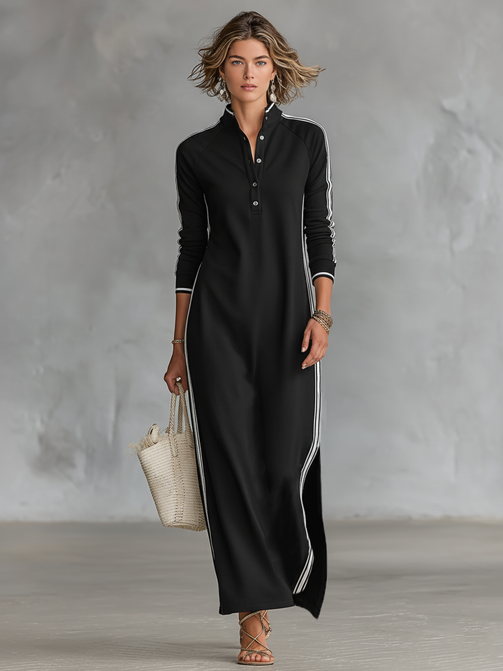 Black Maxi Sweatshirt Dress — styled view