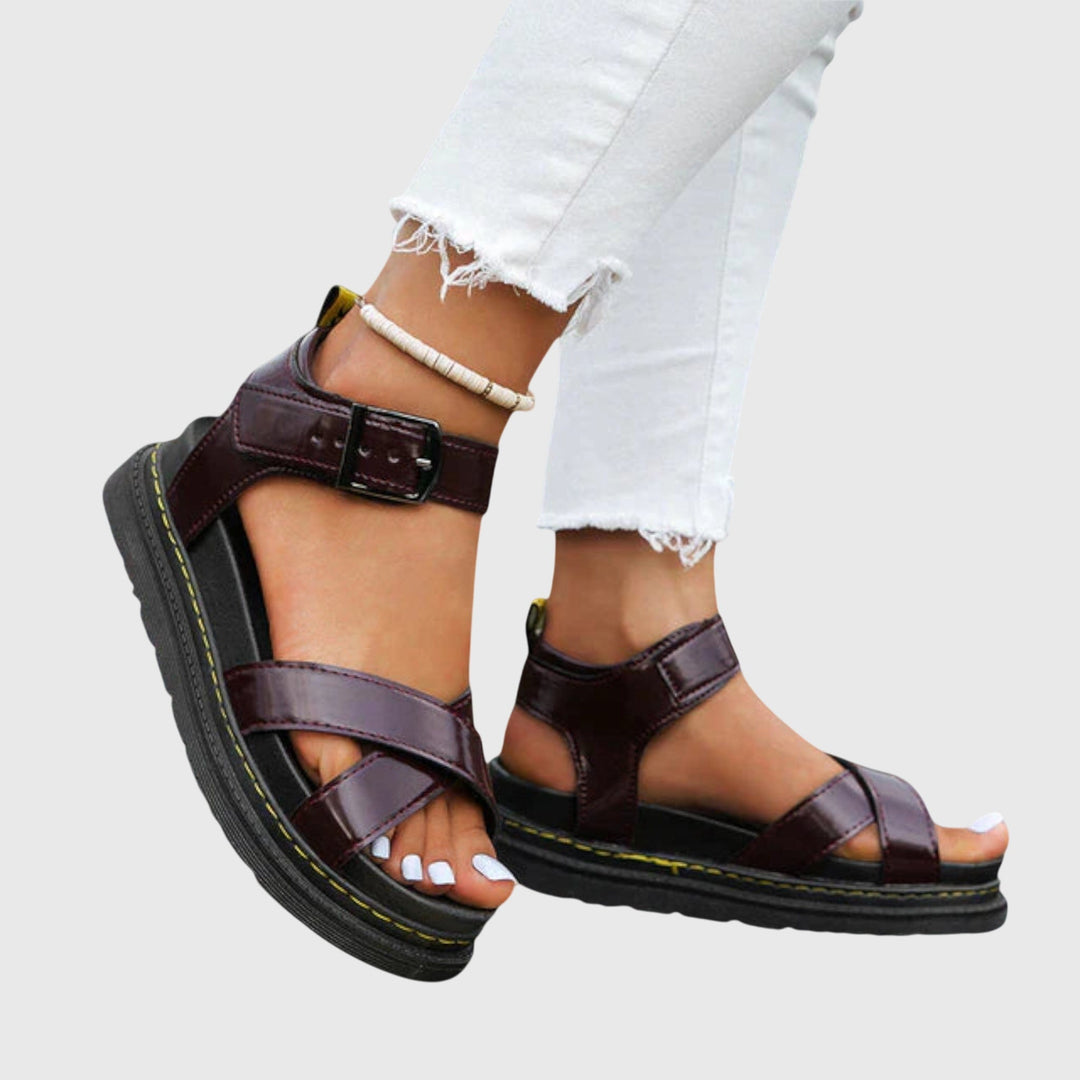 Lina Comfy Sandals — back view