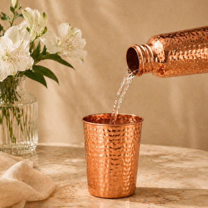 Hammered Copper Glass