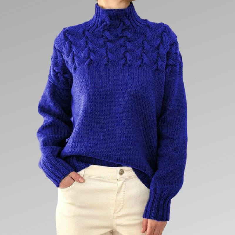 Madison Elegant High Neck Sweater — back view