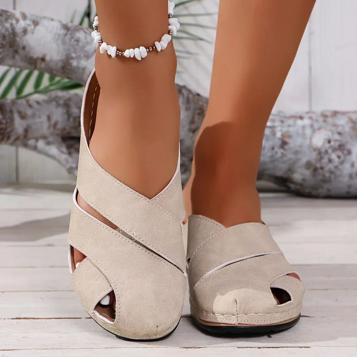 Ella Orthopedic Wedge Sandals — front view