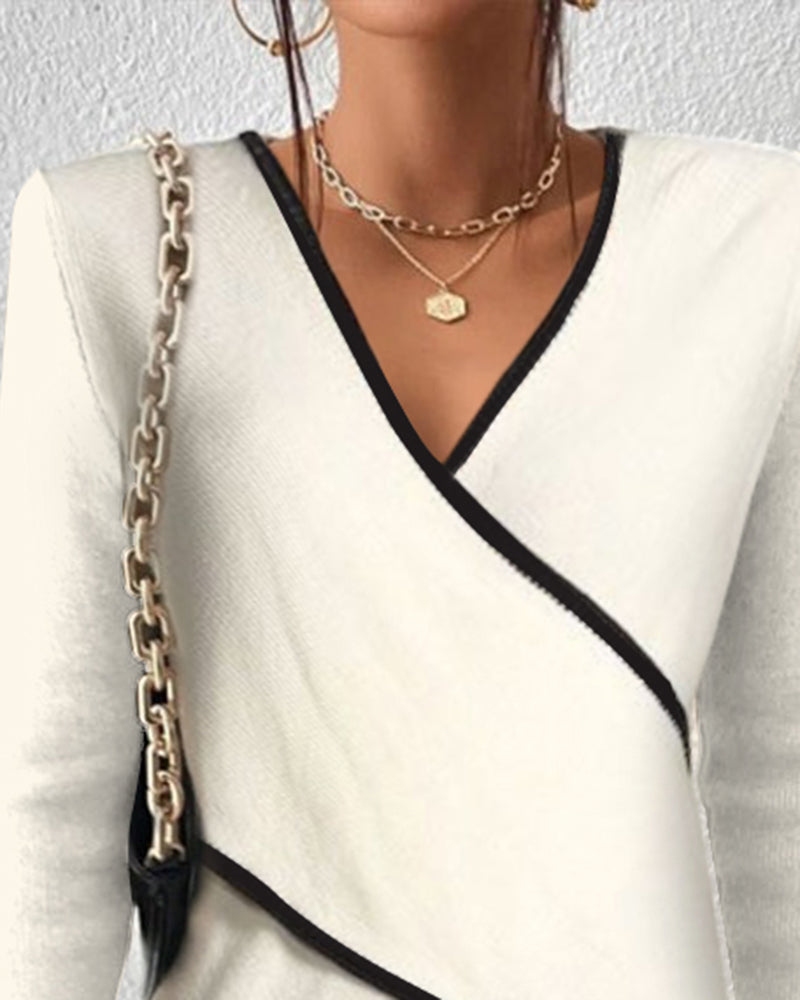 Alyssa – Elegant Warm V-neck Sweater Sweater — alternate view