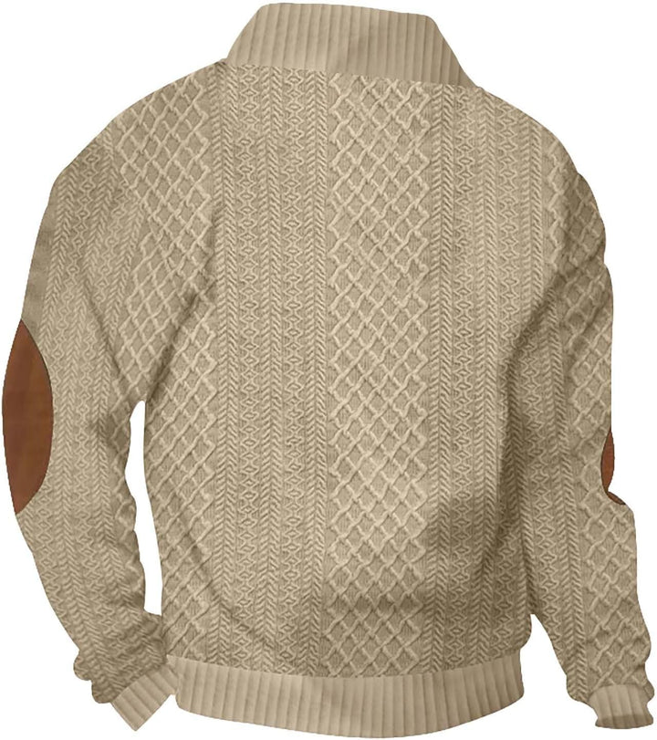 Men’s Textured Knit Quarter Button Jump