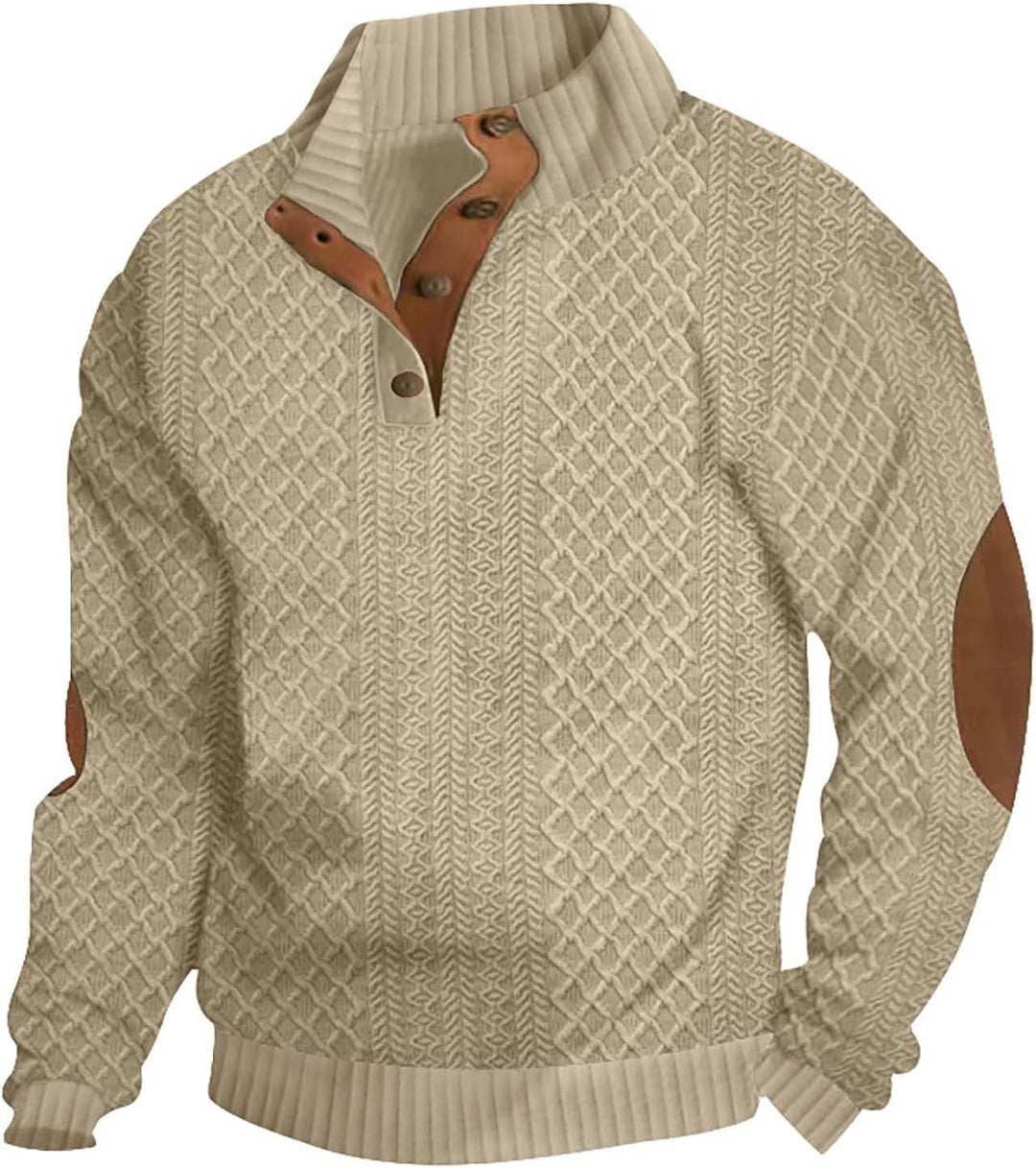 Men’s Textured Knit Quarter Button Jump