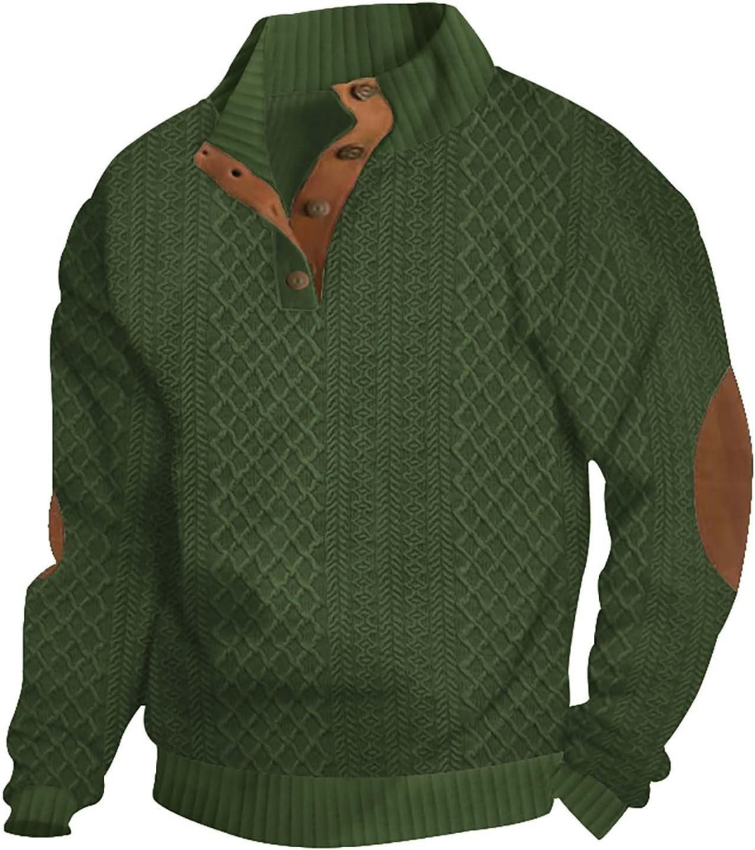 Men’s Textured Knit Quarter Button Jump