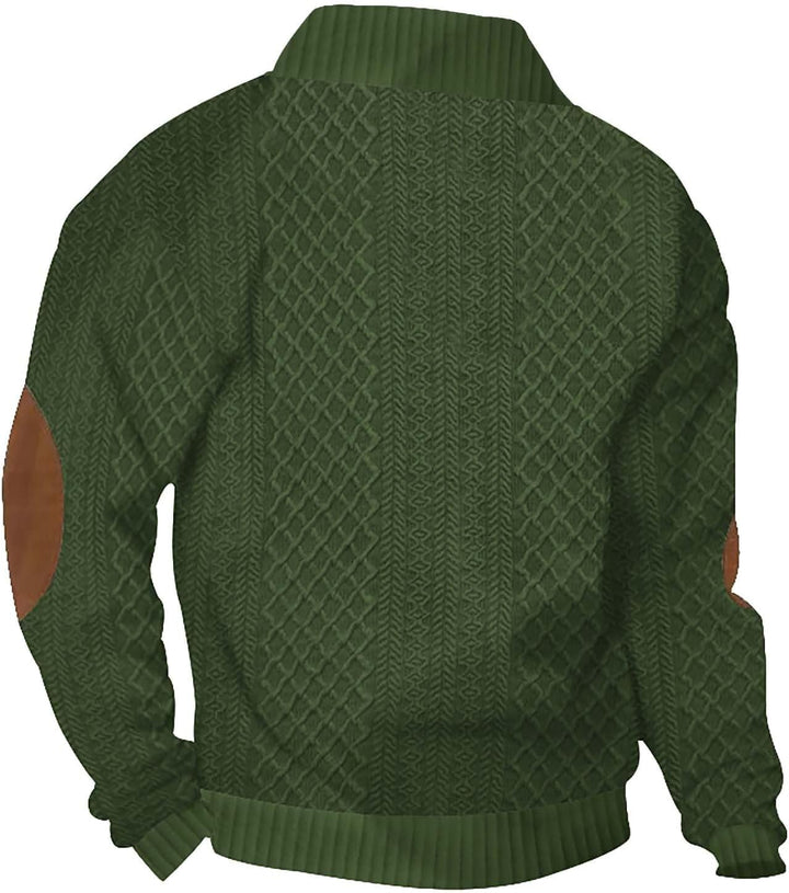Men’s Textured Knit Quarter Button Jump