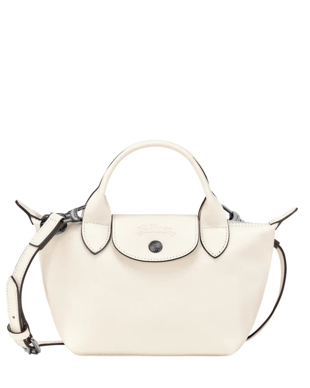 Longchamp Le Pliage Xtra XS Leather Bag Ecru ivory front view