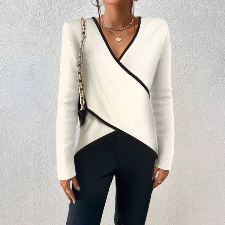 Alyssa – Elegant Warm V-neck Sweater Sweater — front view