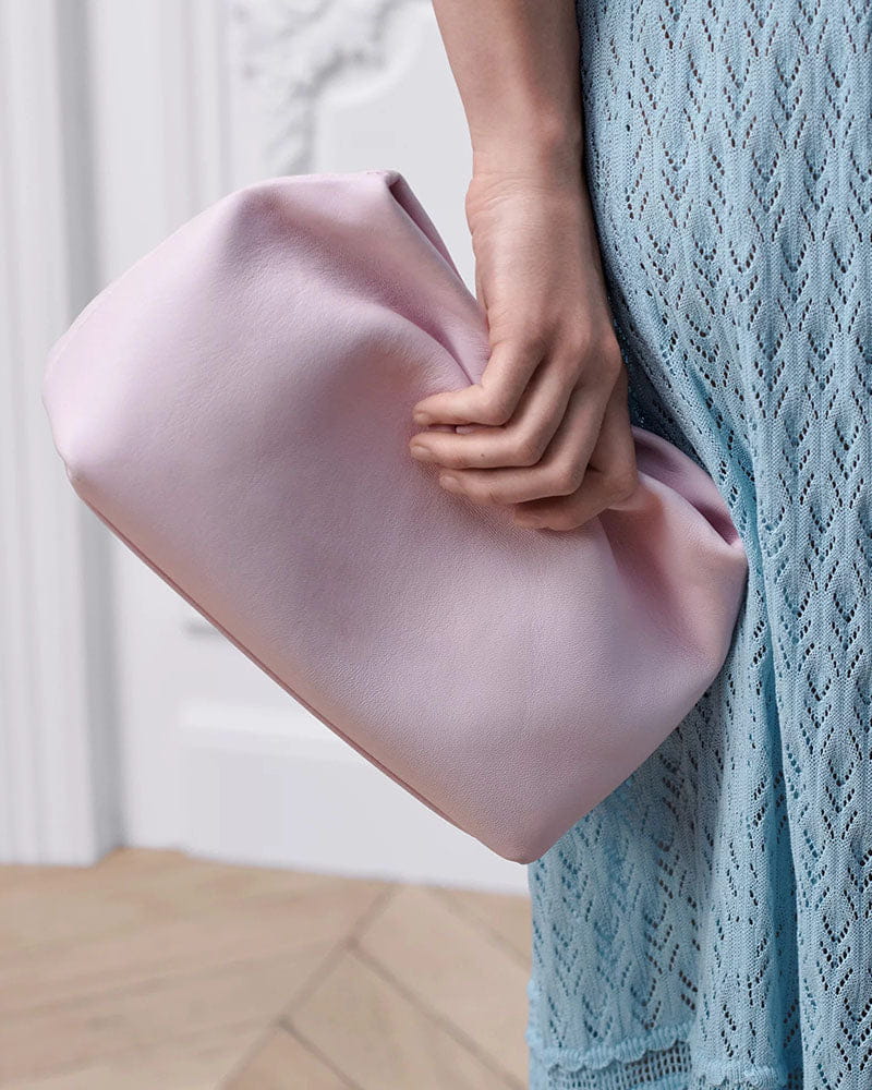 Women's Romantic Date Rose Pink Genuine Leather Bow Bag
