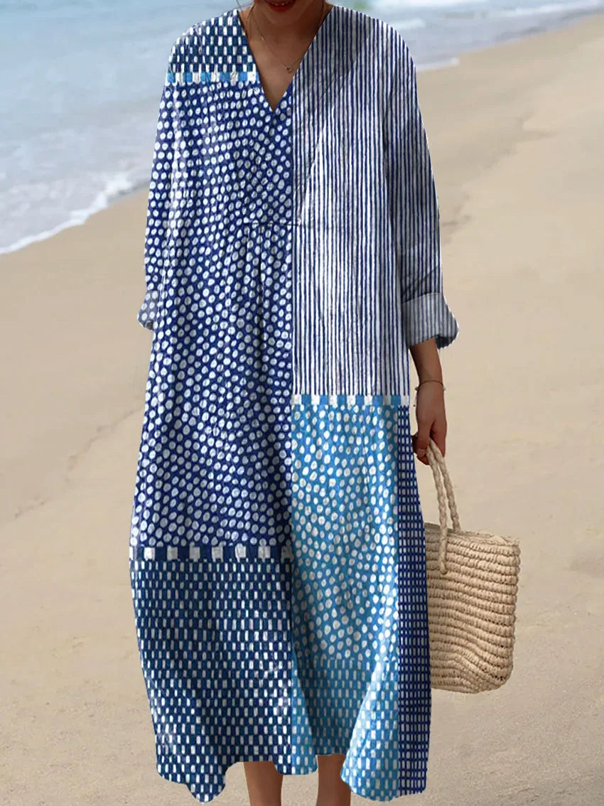 Lucille Printed Maxi Dress — front view