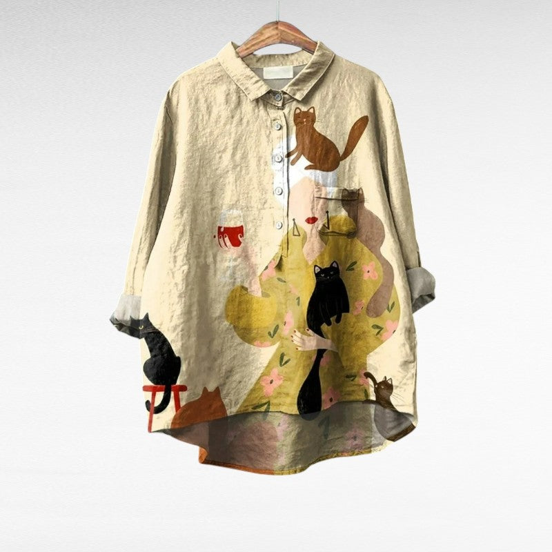 Ariane Colourful Summer Blouse — front view