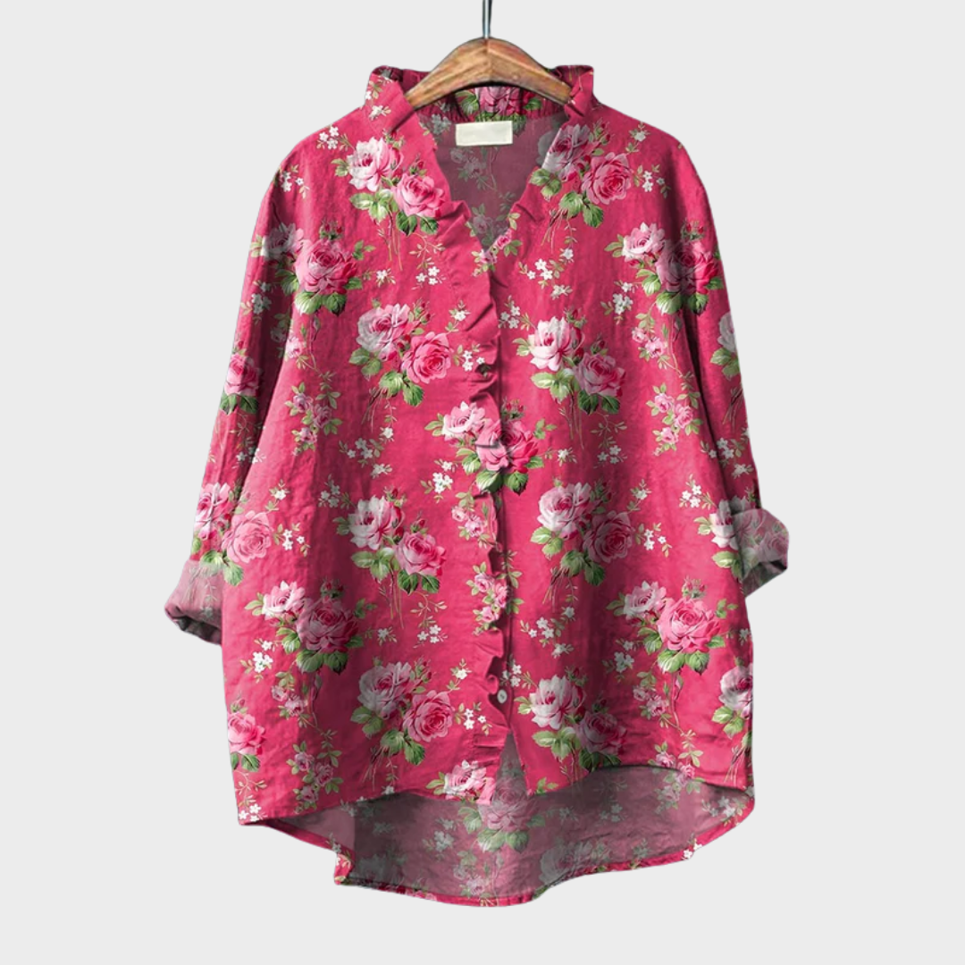 Tara Colourful Summer Blouse — front view