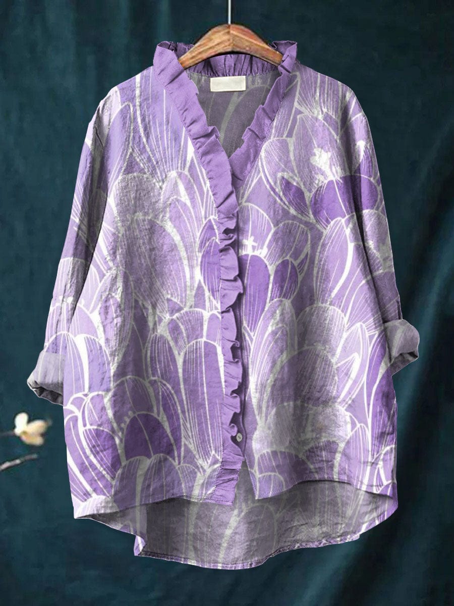 Lara Art Print Blouse — front view