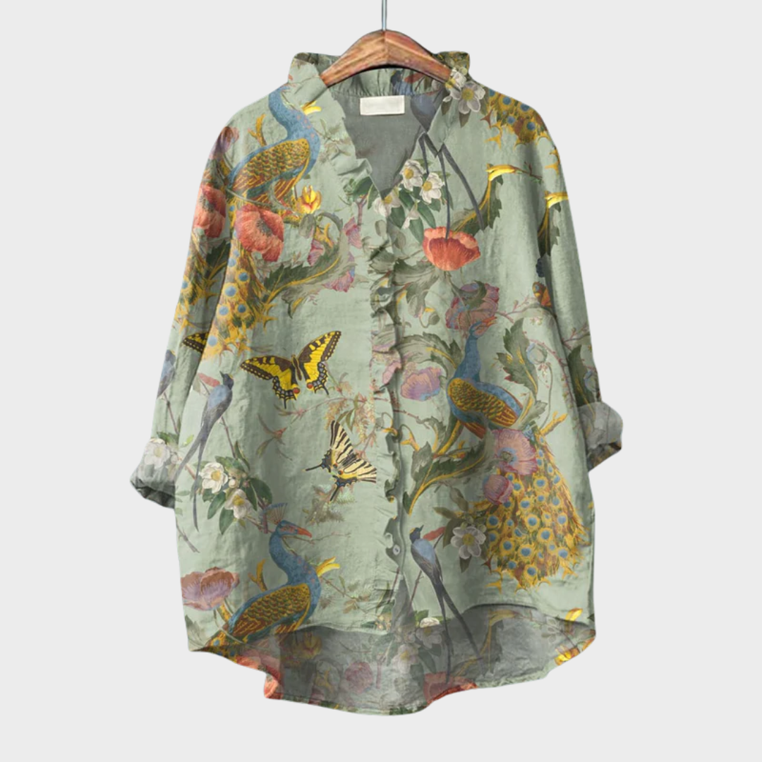 Scarlett Colourful Summer Blouse — front view