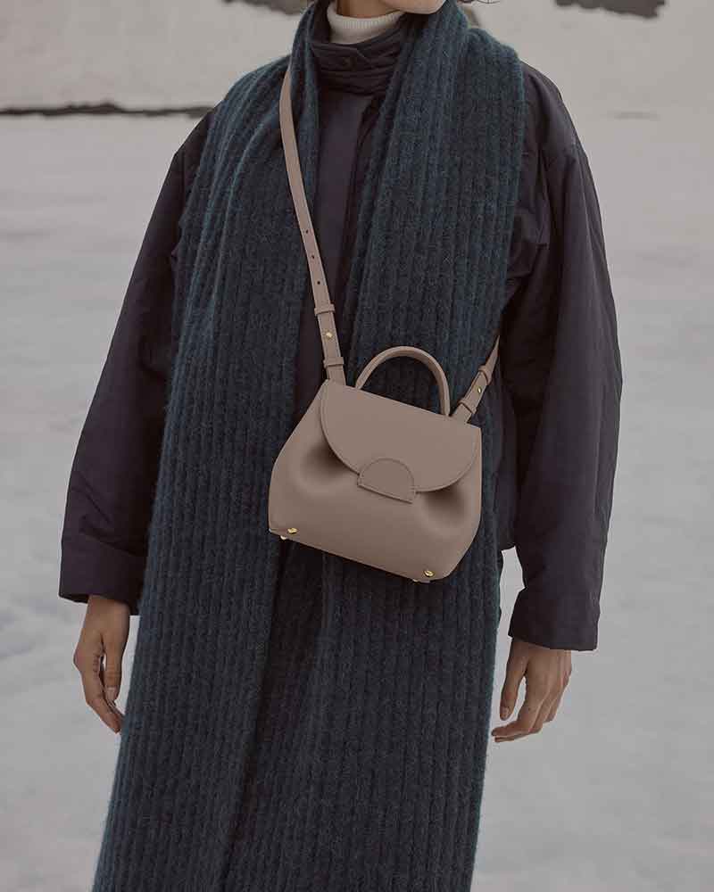 Textured Leather Top Handle Crossbody Satchel Bag