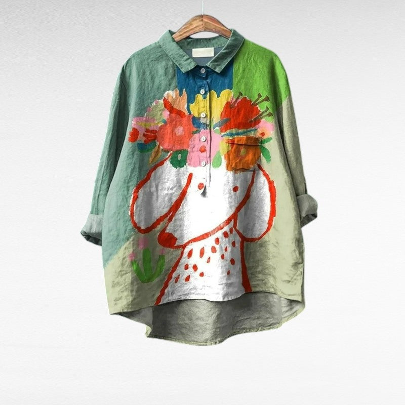 Willow Colourful Summer Blouse — front view