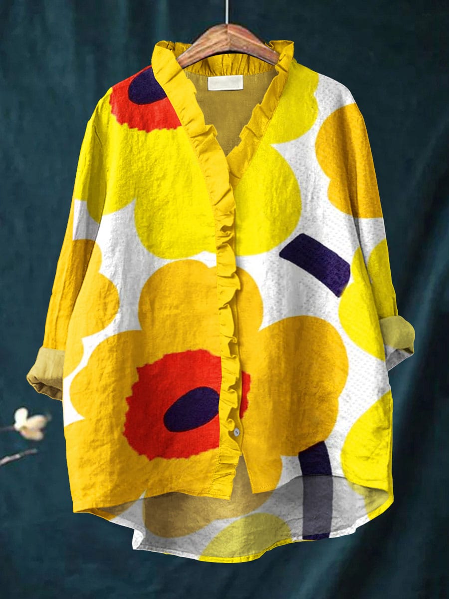 Helena Art Print Blouse — front view