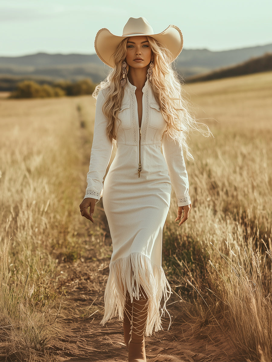 Diana tassel maxi dress outfit – women's western boho fashion look