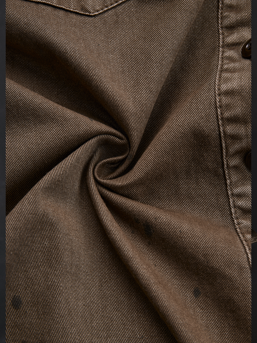 Vintage taupe western shirt detail view