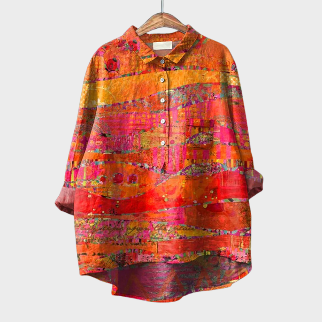 Catherine Colourful Summer Blouse — front view