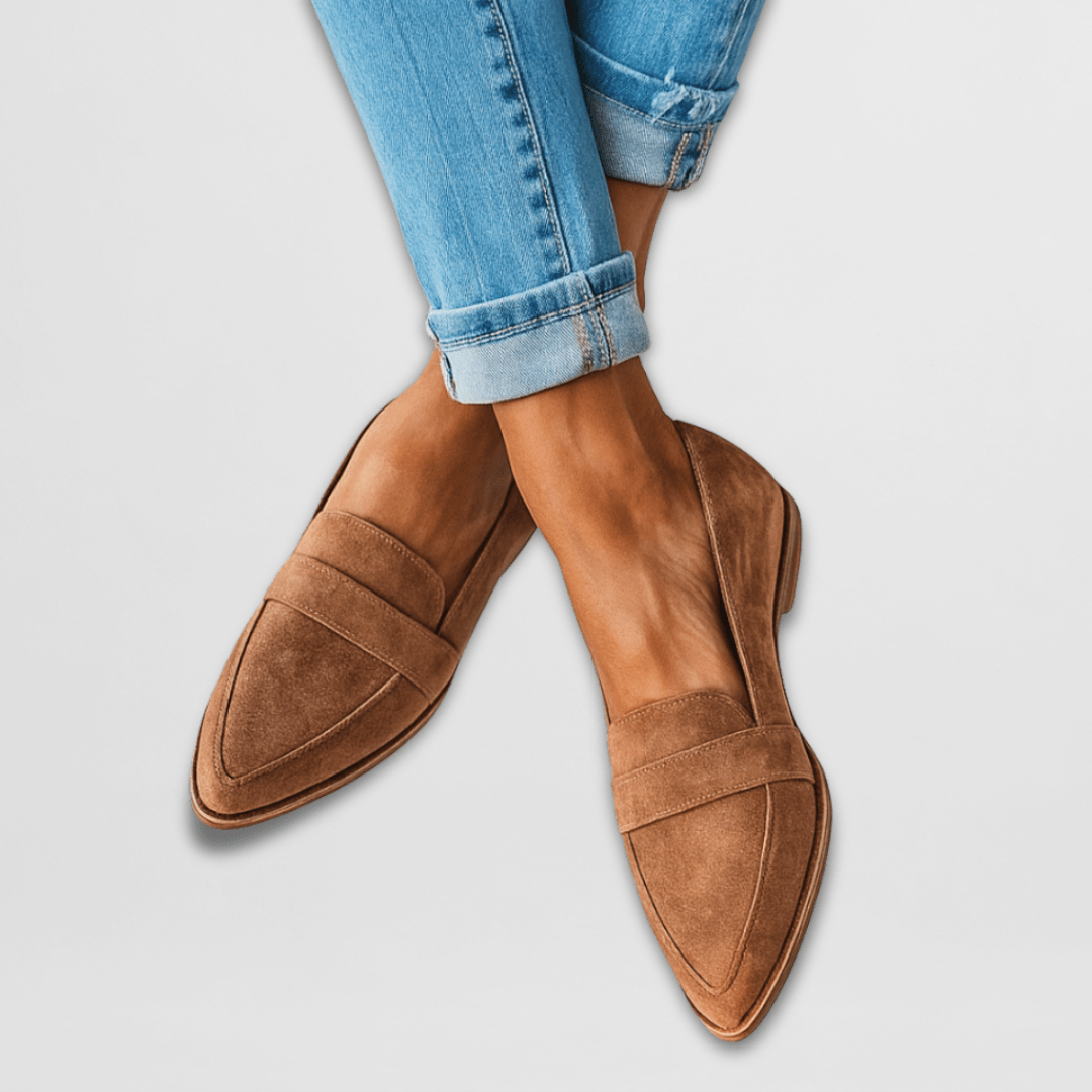 Helen Orthopedic Soft Suede Loafers — front view