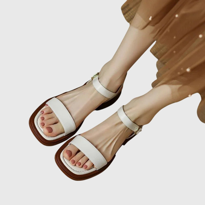 Celestia Orthopedic Leather Sandals — side view