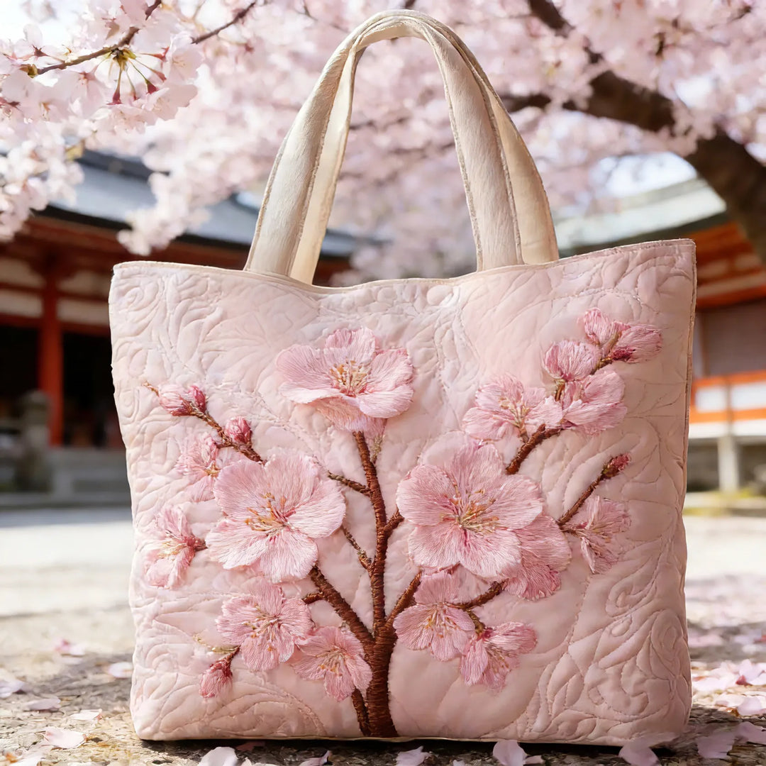 Blossom Serenity Handmade Bag — front view