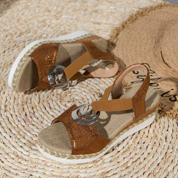 Diane Support Sandals with Metal Accent — alternate view