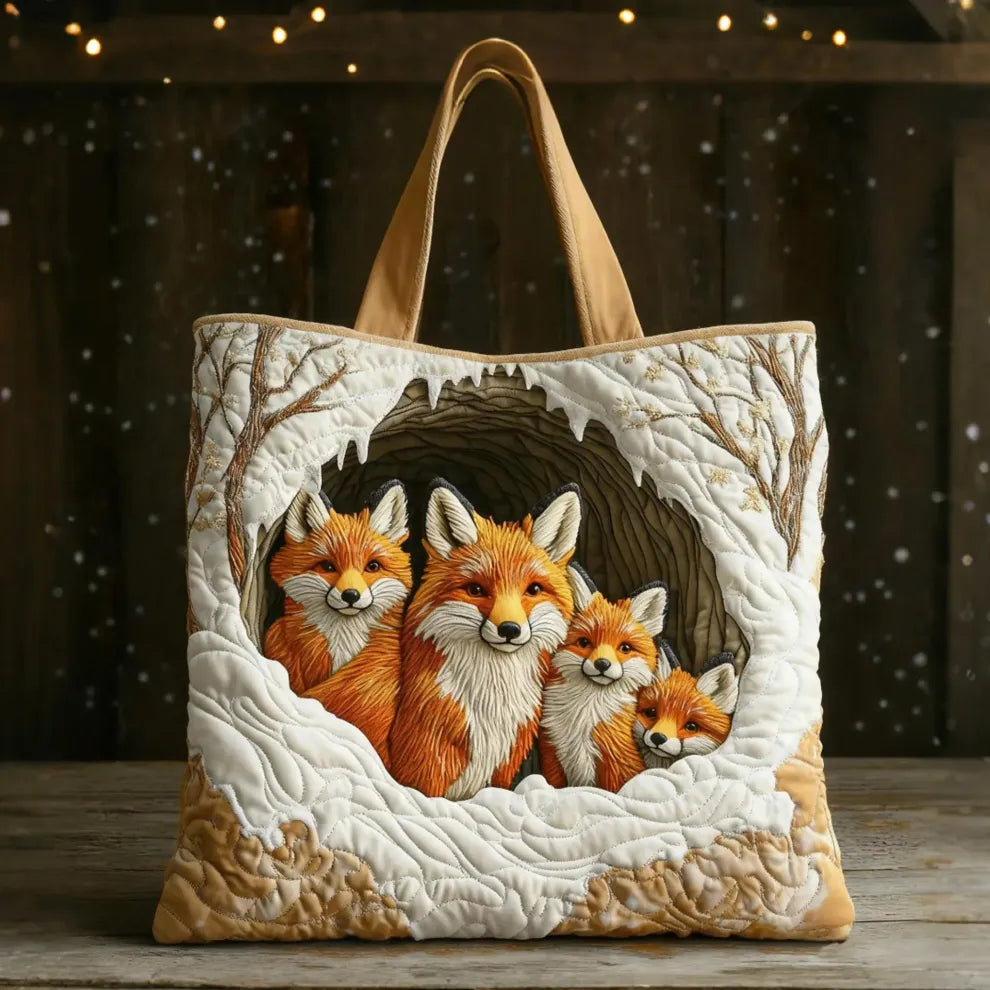 Cozy Fox Family Handmade Bag — front view