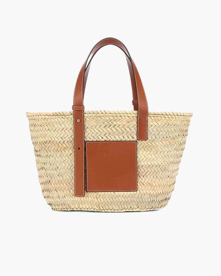 Weekend Market Woven Straw Basket Tote