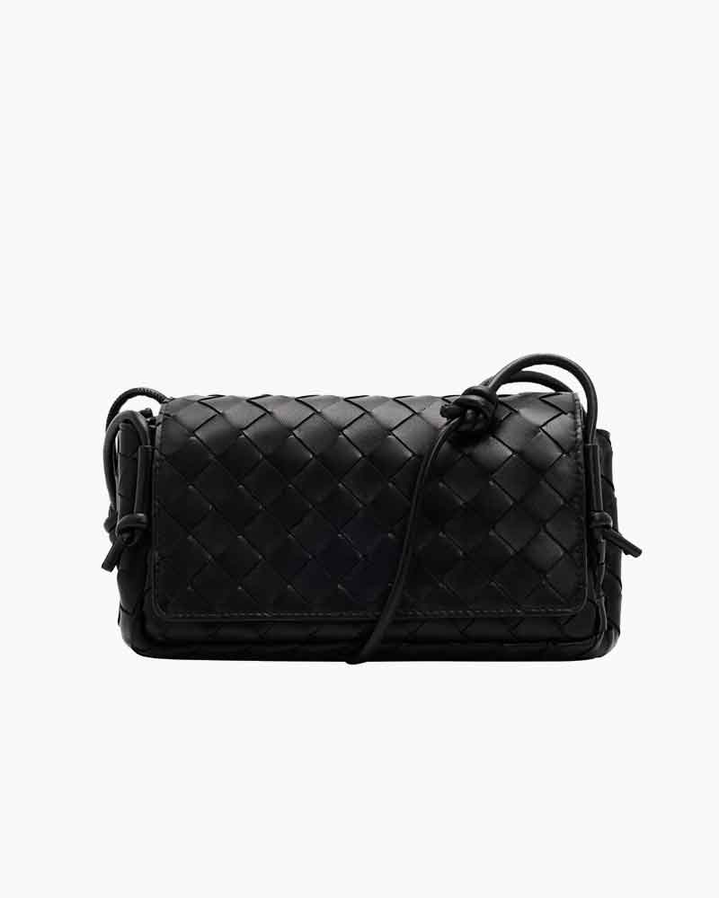 Evening Chic Curved Leather Shoulder Companion