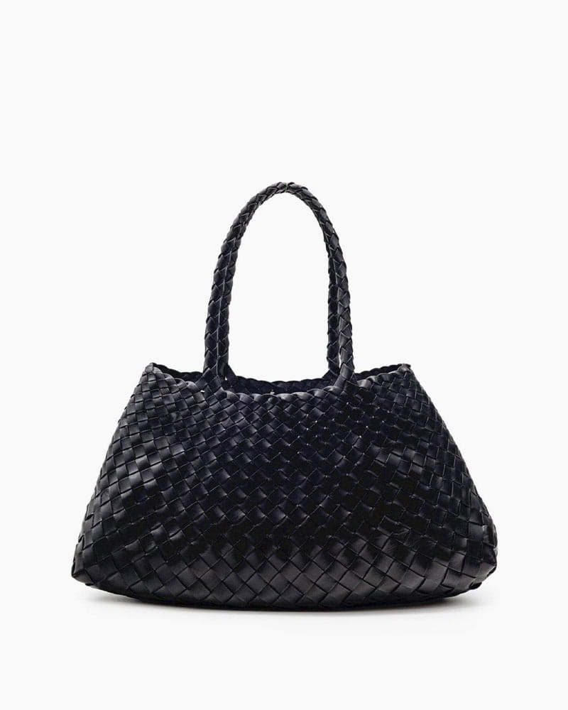 Sunny Weekend Woven Leather Market Tote