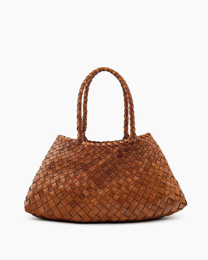 Sunny Weekend Woven Leather Market Tote