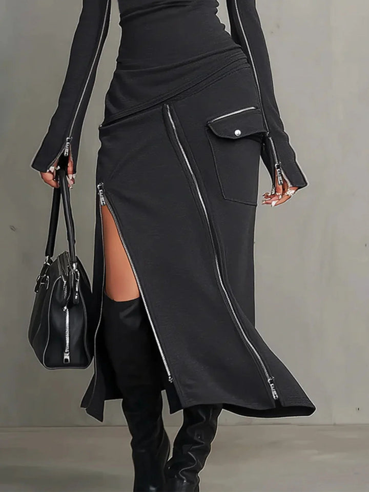 High collar women's matching set – full length