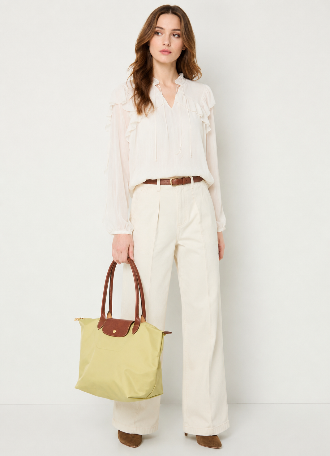 Longchamp Le Pliage Large Tote Bag Pistache Pistachio Green Street Style